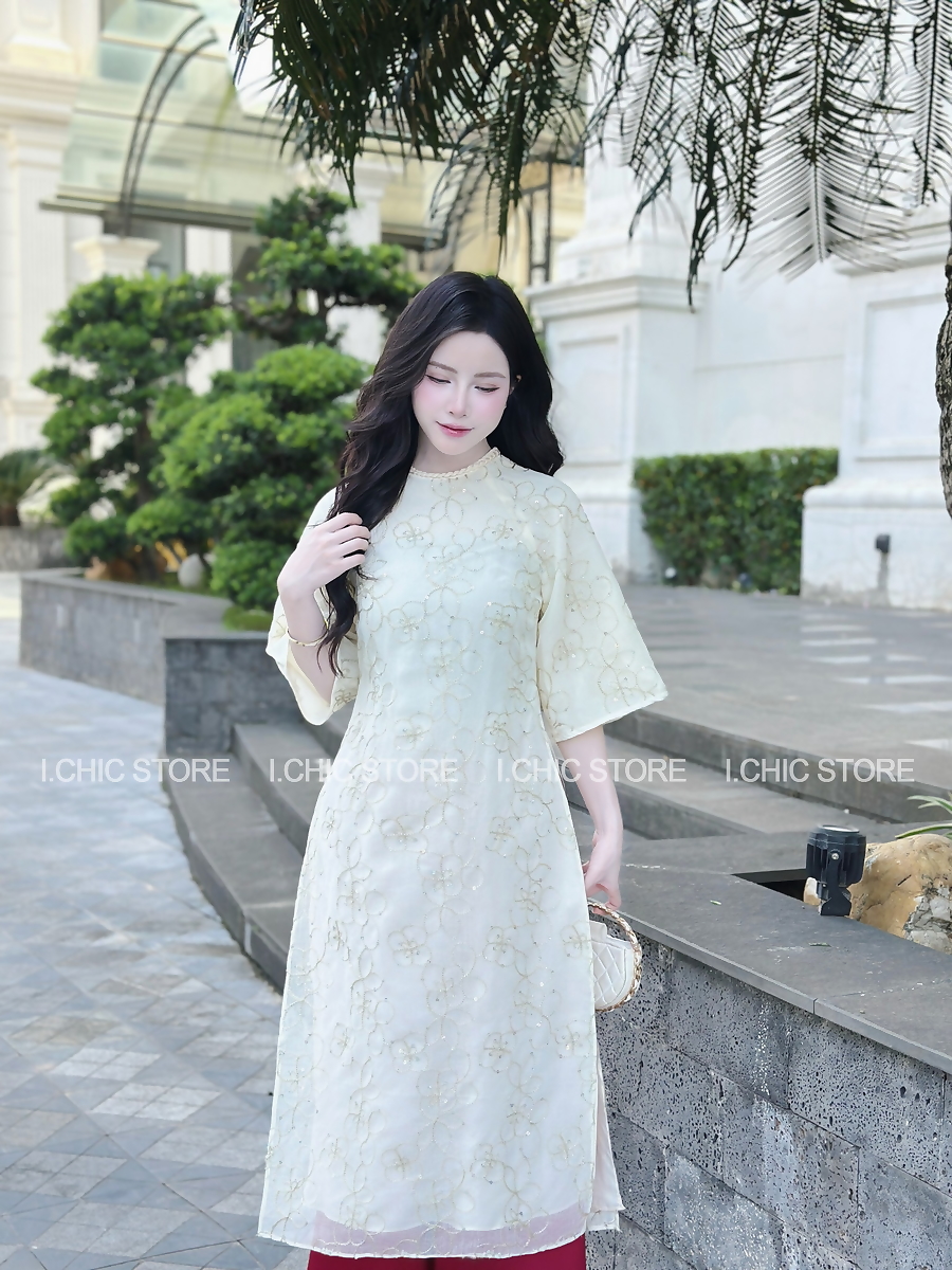 Áo Dài Ngọc An Kem